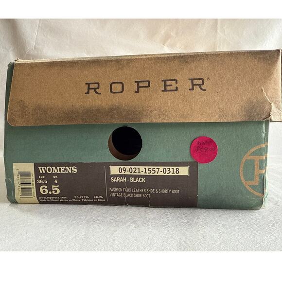 Roper Short Booties Sarah Women's 6.5 Snip Toe Inlay Accents Slip On Heels - Picture 10 of 10